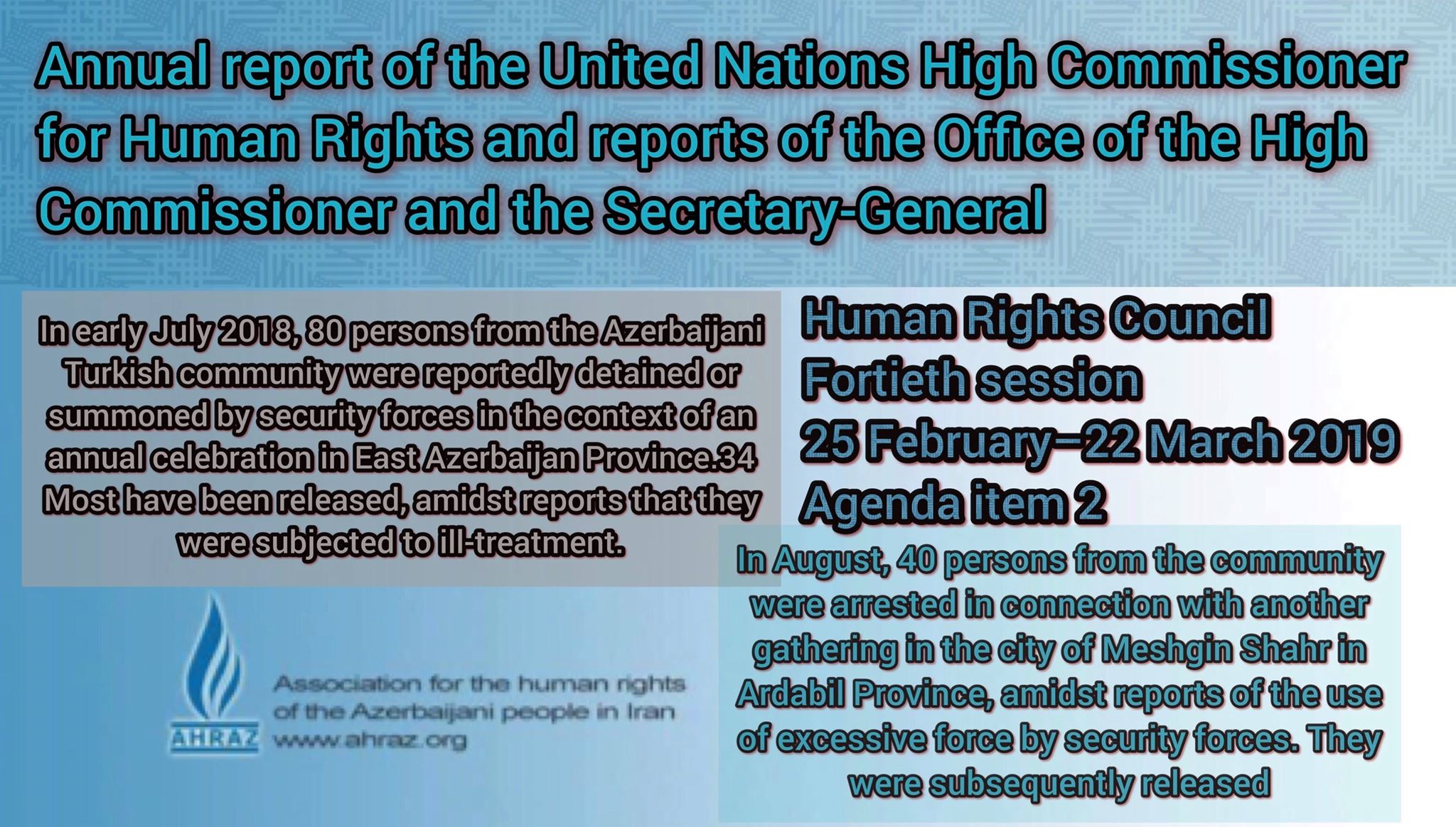 The Annual report of the United Nations High Commissioner, Mr. Antonio Guterres, on human rights in Iran